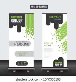 Roll up business brochure flyer banner design vertical template vector, cover presentation abstract geometric background, modern publication x-banner and flag-banner