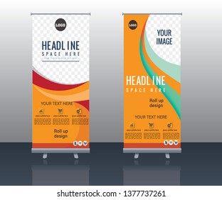  roll up business brochure flyer banner design vertical template vector, cover  abstract geometric background, modern publication banner and flag-banner, layout in rectangle