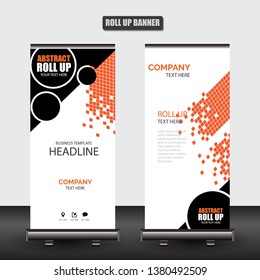 Roll up business brochure flyer banner design vertical template vector, cover presentation abstract geometric background, modern publication x-banner and flag-banner