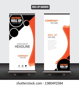 Roll up business brochure flyer banner design vertical template vector, cover presentation abstract geometric background, modern publication x-banner and flag-banner
