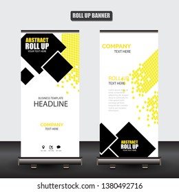 Roll up business brochure flyer banner design vertical template vector, cover presentation abstract geometric background, modern publication x-banner and flag-banner