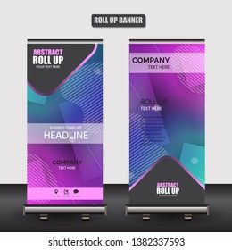 Roll up business brochure flyer banner design vertical template vector, cover presentation abstract geometric background, modern publication x-banner and flag-banner