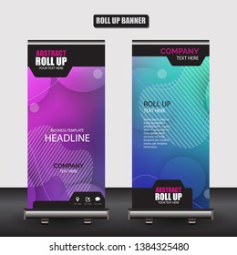 Roll up business brochure flyer banner design vertical template vector, cover presentation abstract geometric background, modern publication x-banner and flag-banner