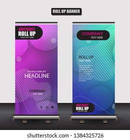 Roll up business brochure flyer banner design vertical template vector, cover presentation abstract geometric background, modern publication x-banner and flag-banner