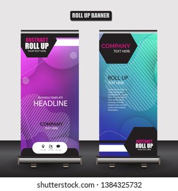 Roll up business brochure flyer banner design vertical template vector, cover presentation abstract geometric background, modern publication x-banner and flag-banner