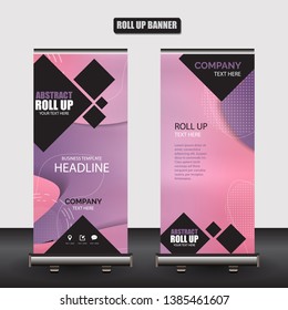 Roll up business brochure flyer banner design vertical template vector, cover presentation abstract geometric background, modern publication x-banner and flag-banner