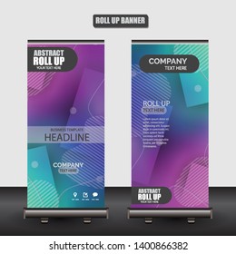 Roll up business brochure flyer banner design vertical template vector, cover presentation abstract geometric background, modern publication x-banner and flag-banner