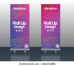  roll up business brochure flyer banner design vertical template vector, cover presentation abstract background, modern publication and flag-banner.