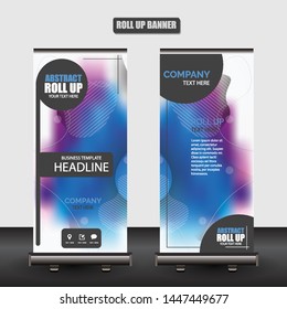 Roll up business brochure flyer banner design vertical template vector, cover presentation abstract geometric background, modern publication x-banner and flag-banner