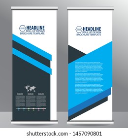 Roll up business brochure flyer banner design vertical template vector, cover presentation abstract geometric background, modern publication x-banner and flag-banner,carpet design