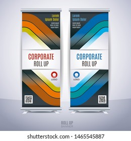 Roll up business brochure flyer banner design vertical template vector, cover presentation abstract geometric background, modern publication -banner and flag-banner - Vector