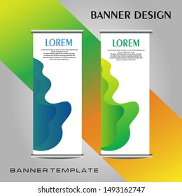 Roll up business brochure flyer banner design vertical template vector, cover presentation abstract geometric background, modern publication x-banner and flag-banner,stand design