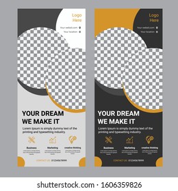 Roll up business brochure flyer banner design vertical template vector, cover presentation abstract geometric background, modern publication x-banner and flag-banner,carpet design