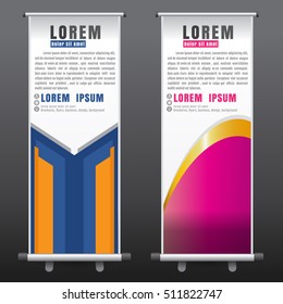 roll up business brochure flyer banner design vertical template vector, cover presentation abstract background, modern publication x-banner and flag-banner layout in rectangle size on black background