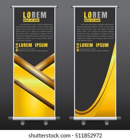roll up business brochure flyer banner design vertical template vector, cover presentation abstract background, modern publication x-banner and flag-banner layout in rectangle size on black background