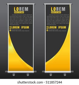 roll up business brochure flyer banner design vertical template vector, cover presentation abstract background, modern publication x-banner and flag-banner layout in rectangle size on black background