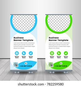 roll up business brochure flyer banner design vertical template vector, cover presentation abstract geometric background, modern publication x-banner and flag-banner, layout in rectangle size.