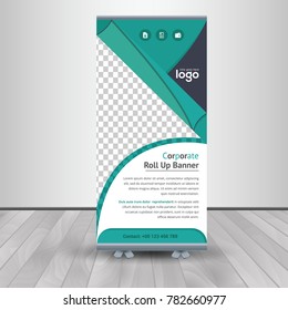 roll up business brochure flyer banner design vertical template vector, cover presentation abstract geometric background, modern publication x-banner and flag-banner, layout in rectangle size.