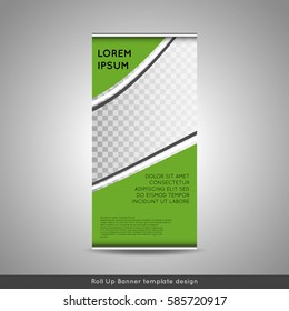 Roll up business or educational banner template vector design. Stock vector.