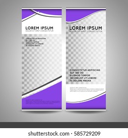 Roll up business or educational banner template vector design. Stock vector.