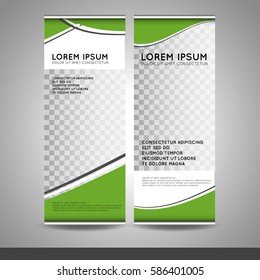 Roll up business or educational banner template vector design. Stock vector.