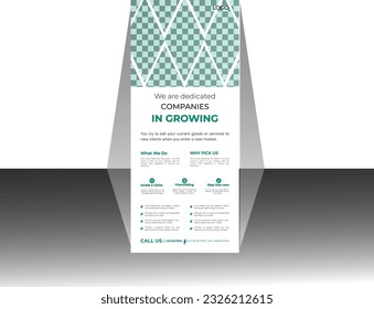 Roll up business template layout brochure leaflet-vector