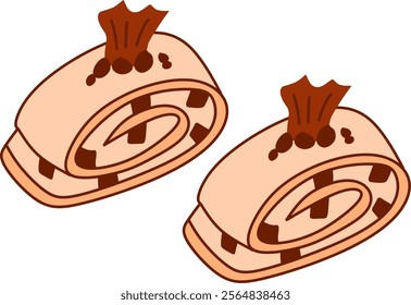 Roll cake clipart drawing illustration