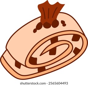 Roll cake clipart drawing illustration 