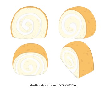 Roll cake and cream