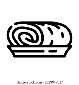 roll cake dessert line icon vector. roll cake dessert sign. isolated contour symbol black illustration