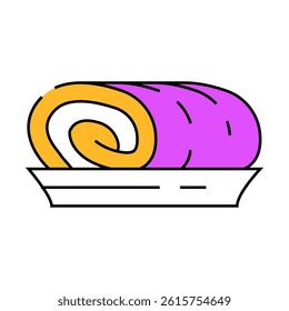 roll cake dessert line icon vector. roll cake dessert sign. isolated symbol illustration