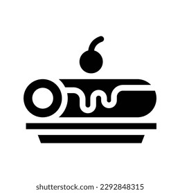 roll cake glyph icon illustration vector graphic