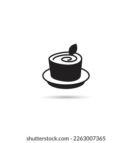 roll cake icon on white background