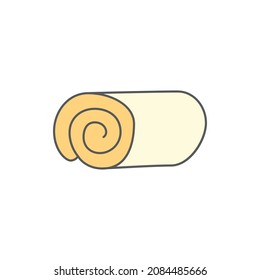 roll cake icon symbol in color icon, isolated on white background