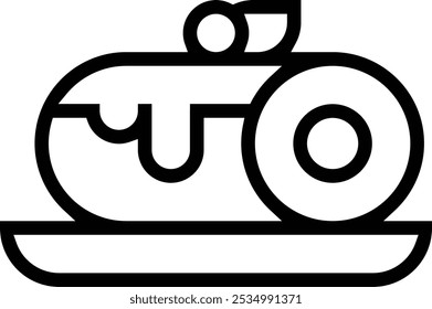 roll cake icon. Thin linear style design isolated on white background