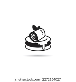 roll cake icon vector illustration