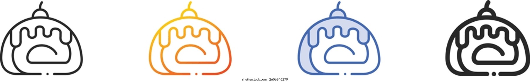 roll cake icon.Thin Linear, Gradient, Blue Stroke and bold Style Design Isolated On White Background