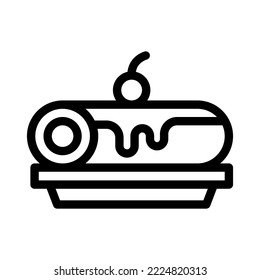 roll cake line icon illustration vector graphic