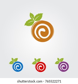 roll cake logo vector for business