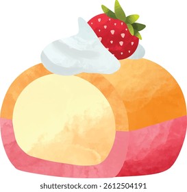 roll cake and sweet,  vector illustration dessert, Illustration vector graphic design of various Cake roll from fruit cake,  swiss roll cake on white for banner