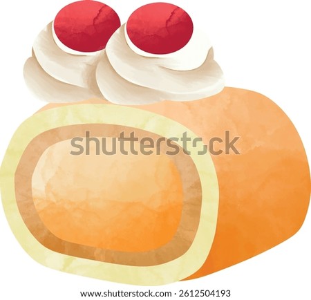 roll cake and sweet,  vector illustration dessert, Illustration vector graphic design of various Cake roll from fruit cake,  swiss roll cake on white for banner