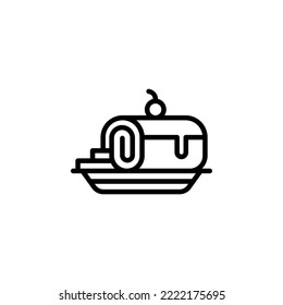 roll cake vector icon. bakery icon outline style. perfect use for logo, presentation, website, and more. simple modern icon design line style