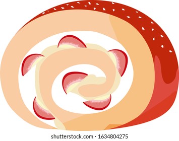 Roll cake vector illustration, cake, sweets