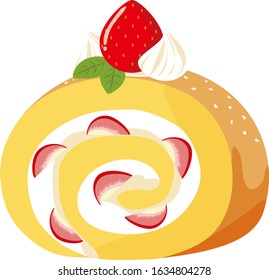 Roll cake vector illustration, cake, sweets