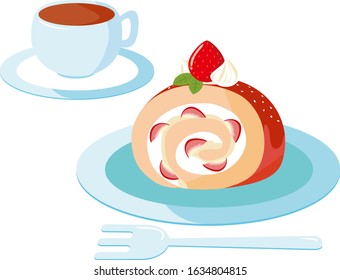 Roll cake vector illustration, cake, sweets