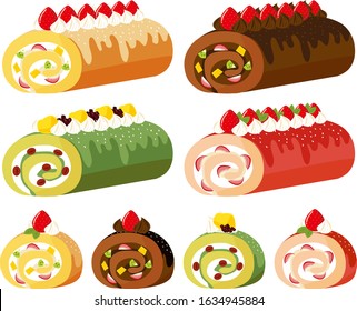 Roll cake vector illustration, cake, sweets