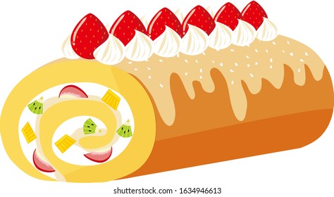 Roll cake vector illustration, cake, sweets