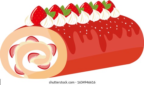 Roll cake vector illustration, cake, sweets