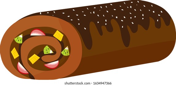 Roll cake vector illustration, cake, sweets