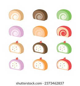 Roll cake vector illustration, cake, sweets